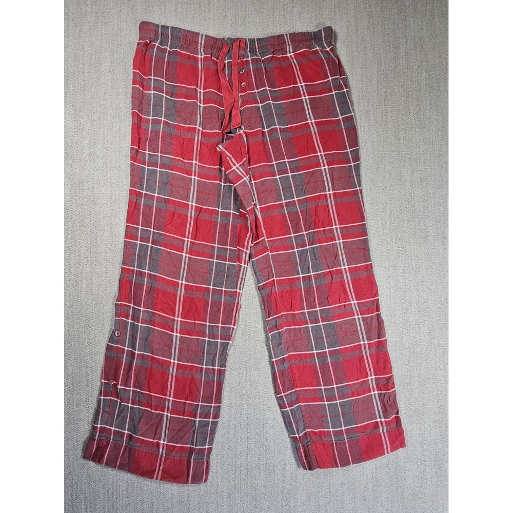 GapBody Men's Red Plaid‎  Pajama Pants Drawstring Size Medium